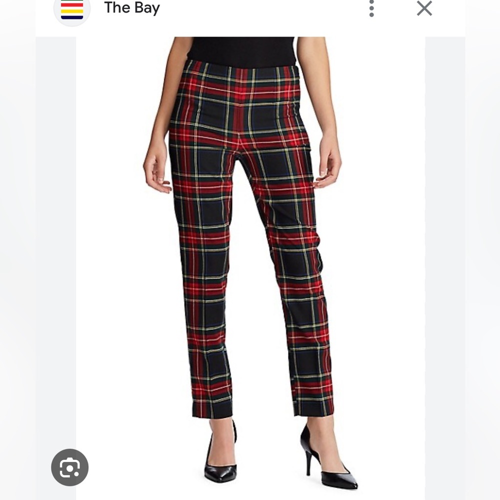 CHAPS Tartan Plaid Straight Leg Ankle Pants Sz 8